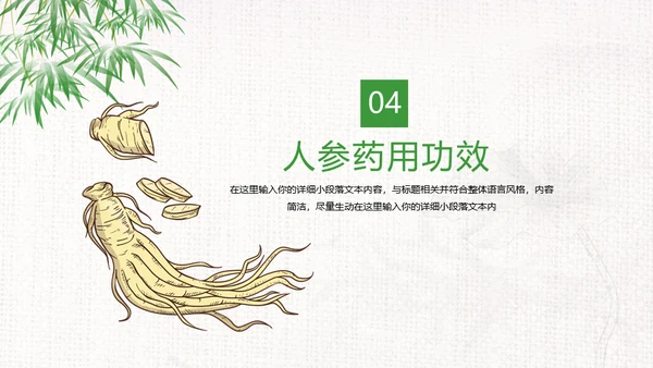 中草药中药人参通用PPT模板