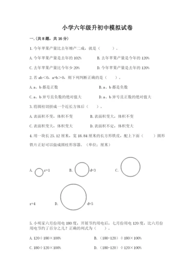 小学六年级升初中模拟试卷精品（各地真题）.docx