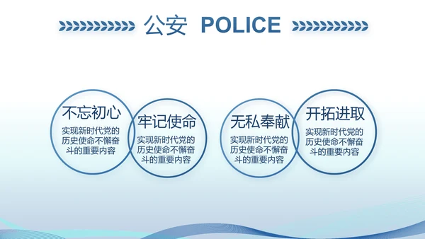 蓝色公安警察演讲年终工作总结PPT
