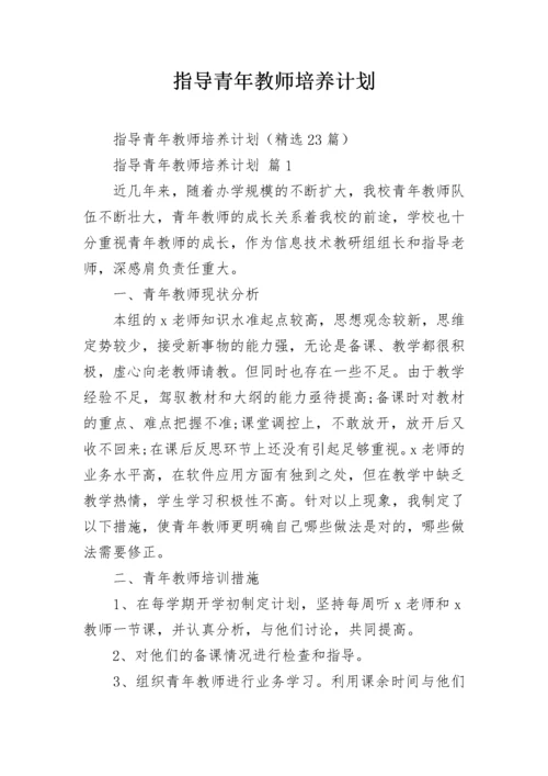 指导青年教师培养计划.docx