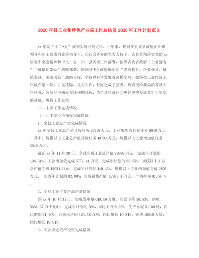 精编之年县工业和特色产业局工作总结及年工作计划范文.docx