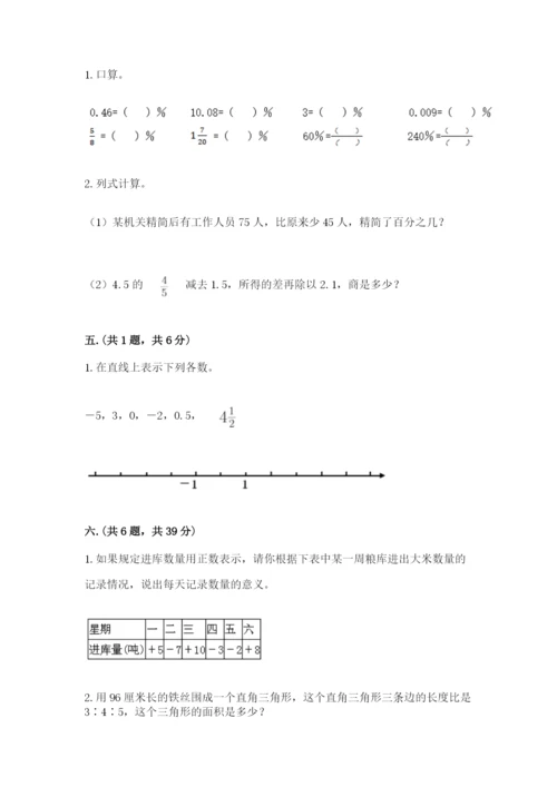 河南省平顶山市六年级下册数学期末测试卷附参考答案（精练）.docx
