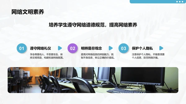 蓝色3D风网络成瘾危害与自我管理PPT模板