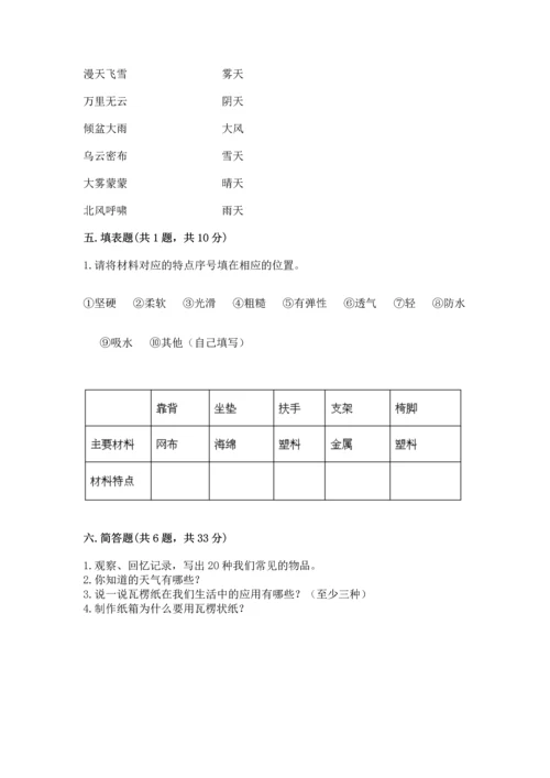 教科版二年级上册科学期末测试卷（考点梳理）.docx