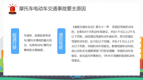 摩托车电动车交通安全通用PPT模板