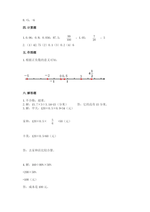 小学六年级下册数学期末卷含答案（实用）.docx
