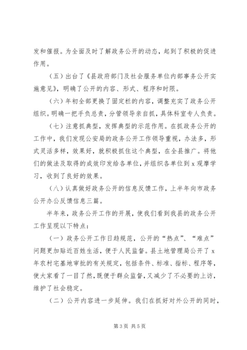 县政府部门及社会服务单位政务公开工作情况汇报 (2).docx