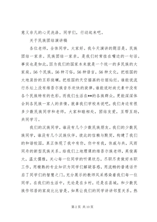 关于民族团结演讲稿精选.docx