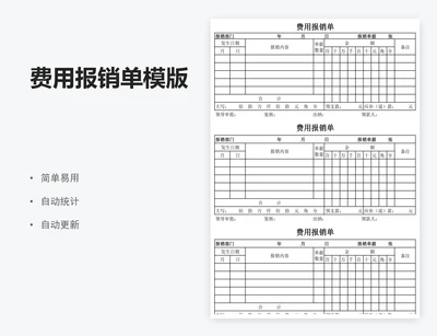 费用报销单模版