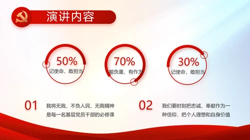 红色党建党支部工作总结汇报PPT党课