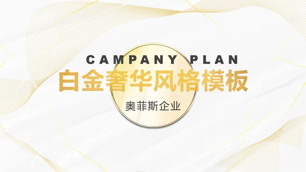 白金线条奢华PPT模板