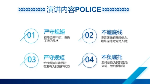 蓝色大气公安警察职责工作汇报PPT