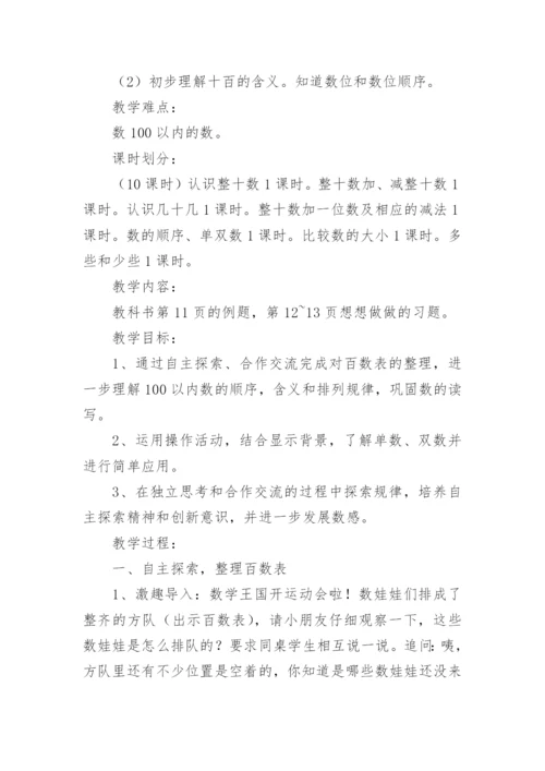 小学一年级数学数的顺序教案.docx