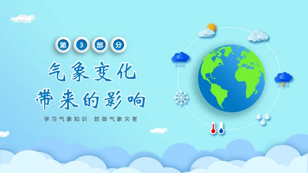全球气侯气象科普知识通用PPT模板