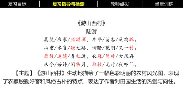 七年级下册语文复习专题三：课内古诗词 课件