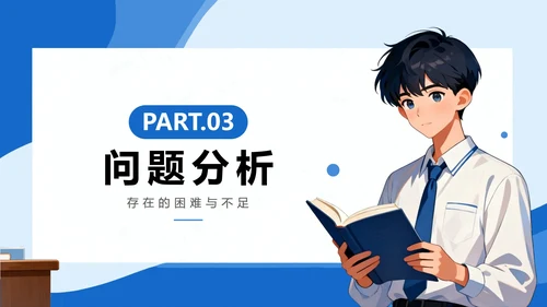 蓝色简约插画风大学课题汇报课题研究PPT模板