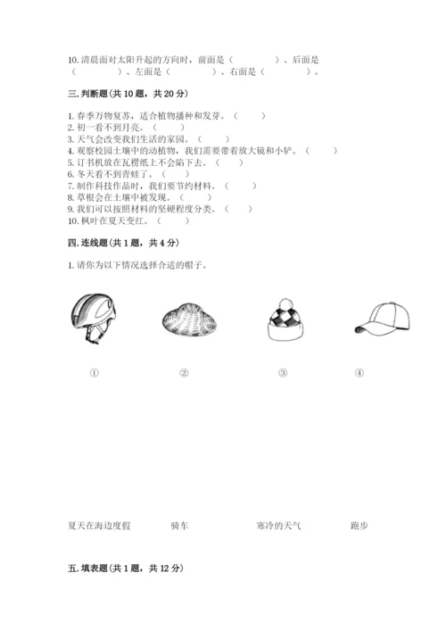 教科版二年级上册科学期末测试卷【典优】.docx
