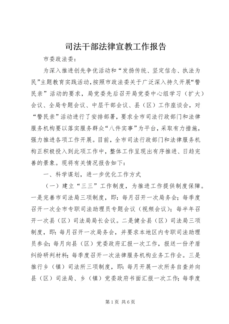 司法干部法律宣教工作报告.docx