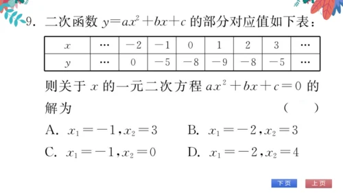 九上数学 期中自我测评　习题课件
