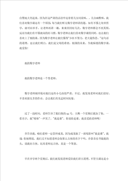 关于我的男数学老师作文