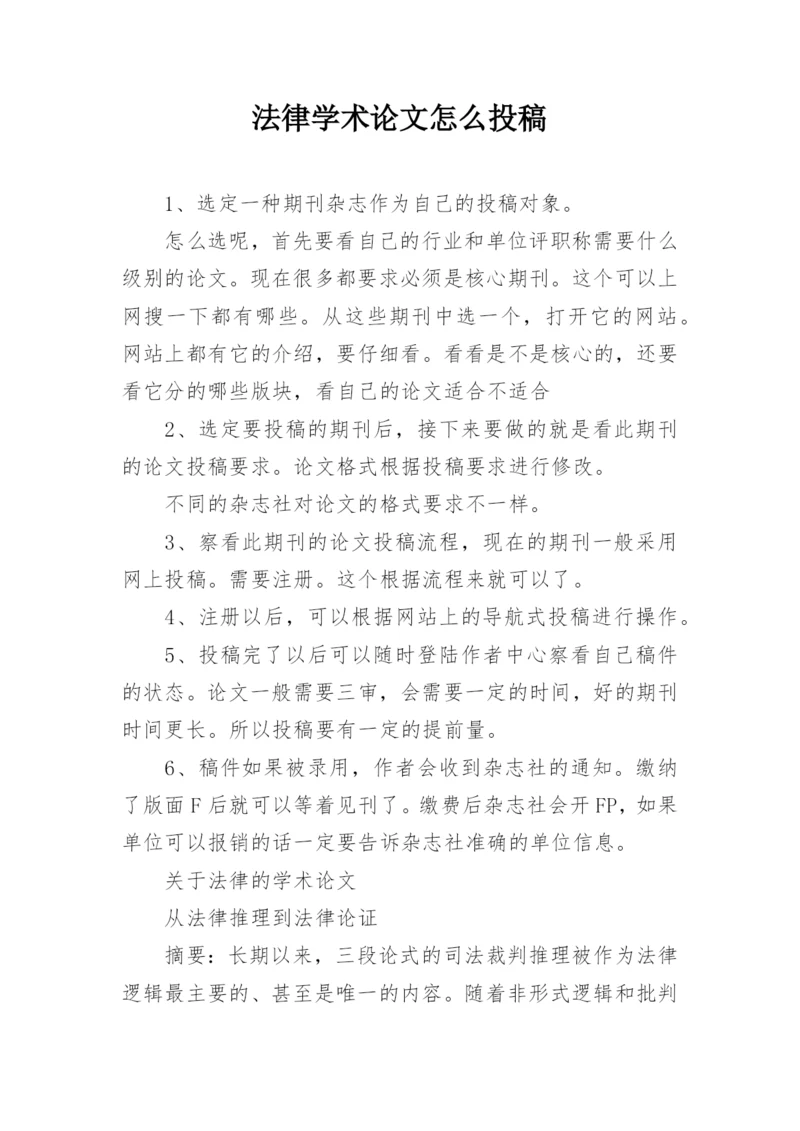 法律学术论文怎么投稿.docx