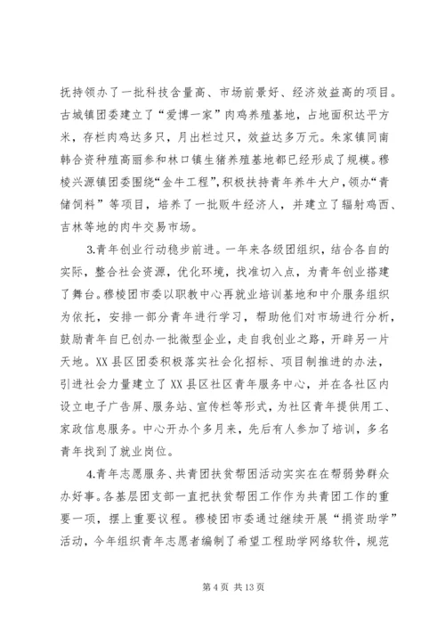 二四年度全市团的工作调研报告.docx