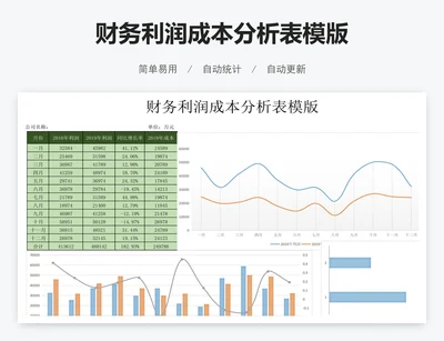 财务利润成本分析表模版