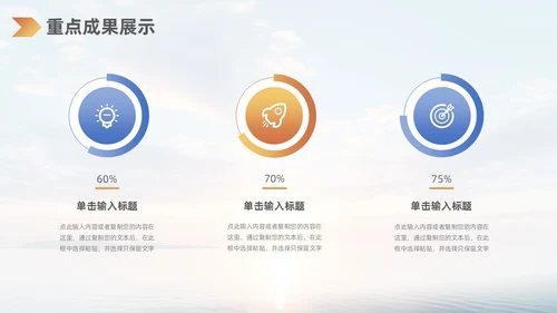 蓝橙渐变日出励志风工作总结汇报PPT模板