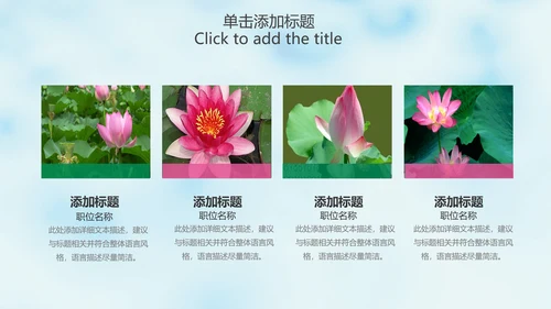 清新淡雅中国风荷花动态PPT模版