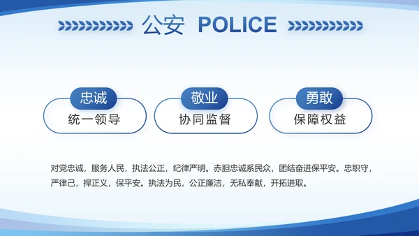 蓝色大气公安派出所年年终总结PPT