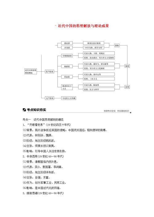 2019版高考历史复习板块二近代史部分专题十近代中国的思想解放与理论成果学案