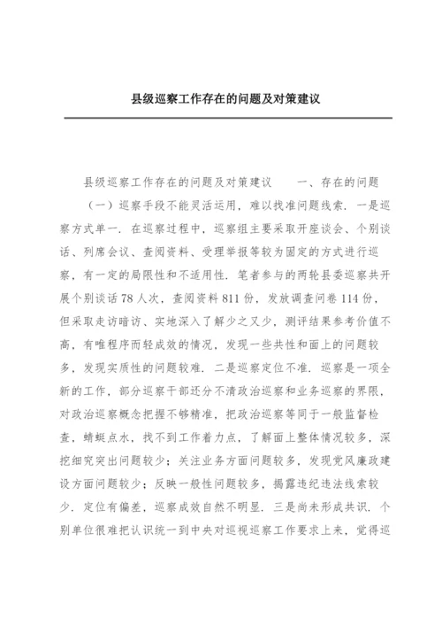 县级巡察工作存在的问题及对策建议.docx