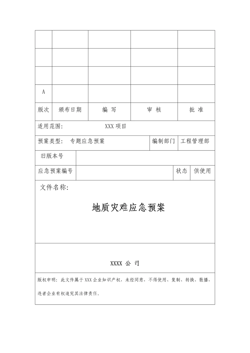 地质灾害应急专题预案.docx