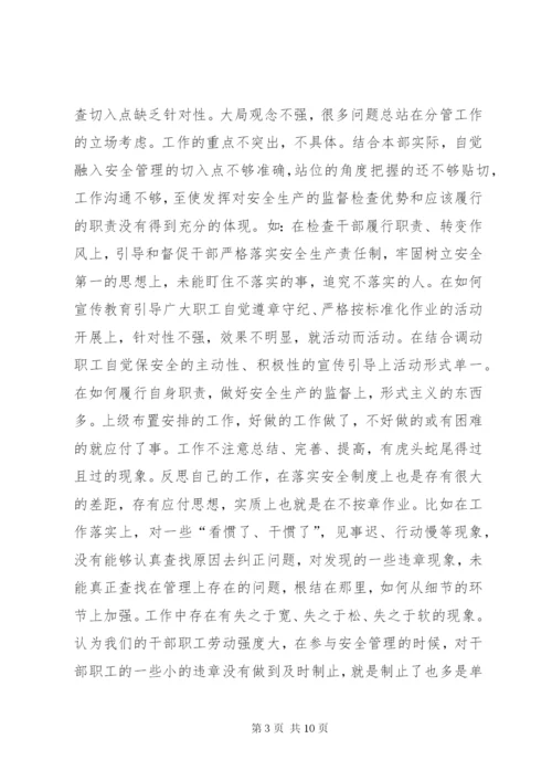 安全专题民主生活会发言材料 (2).docx