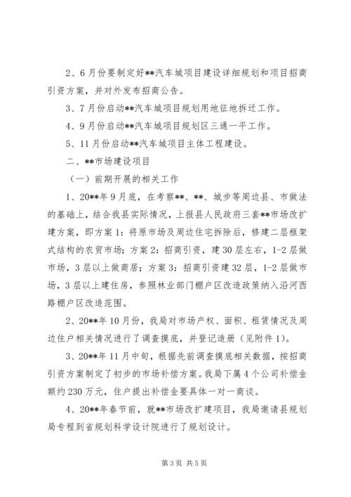 商务局重点项目建设情况汇报.docx