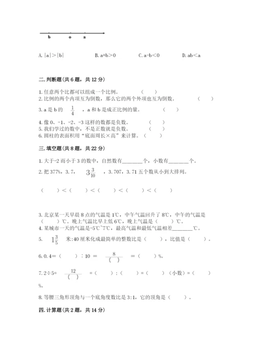 武汉市东西湖区六年级下册数学期末测试卷最新.docx