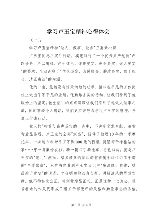 学习卢玉宝精神心得体会.docx