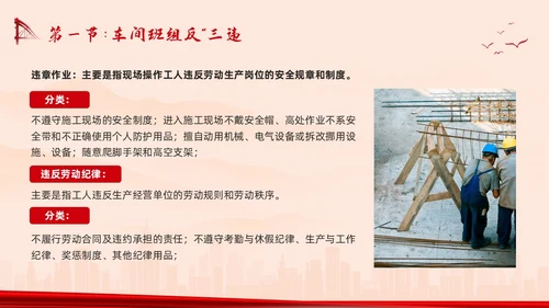 红色简约反三违安全教育培训PPT模板宣传PPT动态PPT安全培训