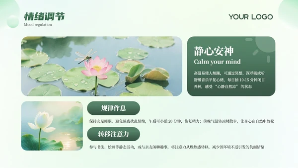 绿色清新弥散大暑节气科普教育PPT模板