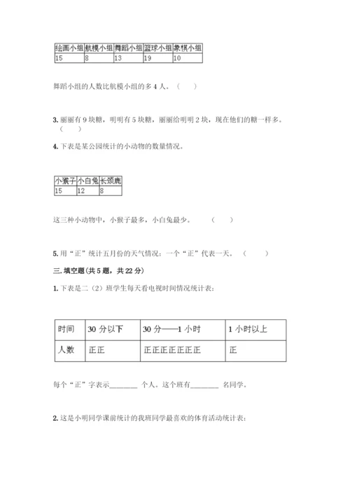 人教版二年级下册数学第一单元-数据收集整理-测试卷含答案【能力提升】.docx