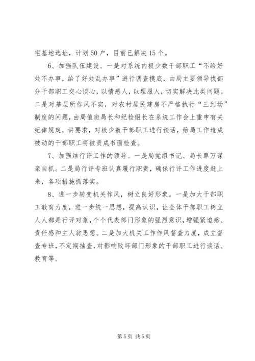 国土房管局民主评议工作报告 (5).docx