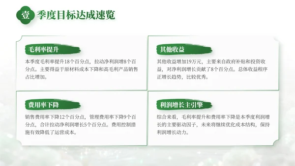 绿色中国风事业部工作总结PPT模板