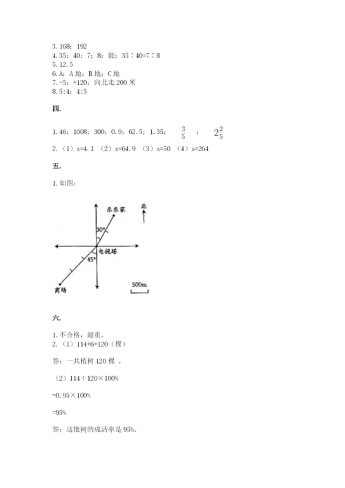 人教版六年级数学小升初试卷（夺分金卷）.docx