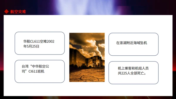 航空灾难飞机坠落坠机事件空难通用PPT模板