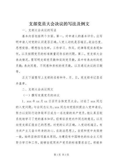 支部党员大会决议的写法及例文 (4).docx