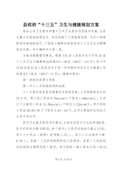 县政府“十三五”卫生与健康规划方案.docx