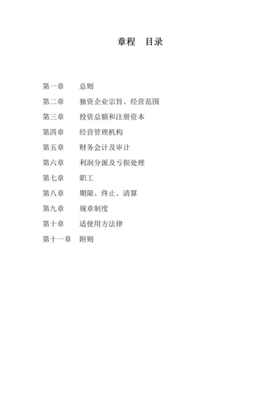 外商独资企业公司章程.docx