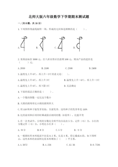 北师大版六年级数学下学期期末测试题（精选题）.docx