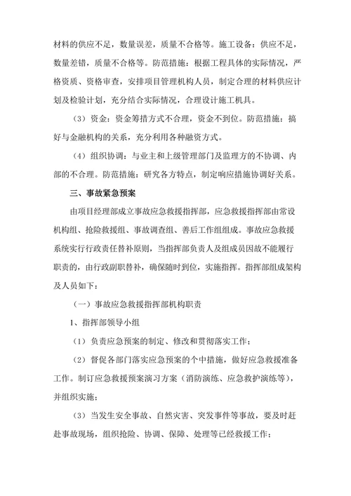 项目风险管理措施