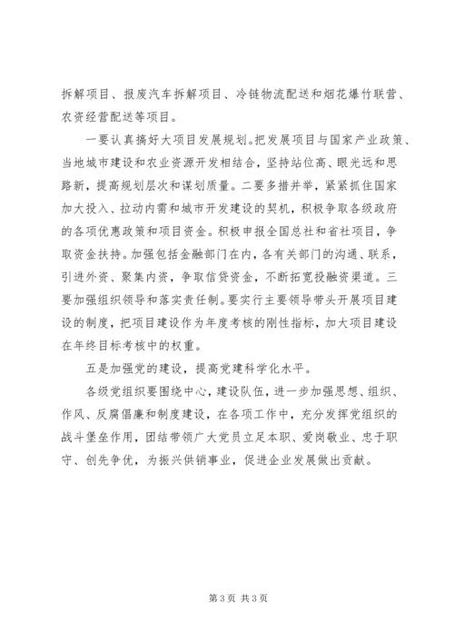 供销社年度经济工作要点.docx